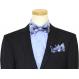 Mantoni Navy With Sky Blue / Grey Pinstripes Super 140's 100% Virgin Wool Suit 80815